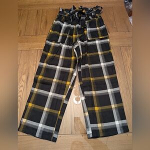 Women's Ashley Stewart Plaid Twill Paperbag Pants Size 12 NWT